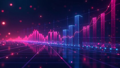 Fototapeta premium financial charts with a banner background featuring money and investments