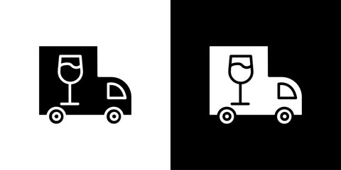 Wine delivery icon Flat art illustration in outline
