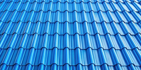 Fototapeta premium Blue Metal Roofing Texture Background for Architecture and Construction Projects