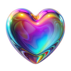 Heart of the rainbow, abstract geometric shape, 3d