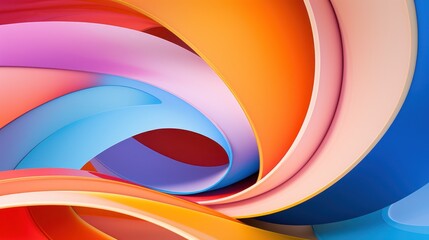 Vibrant Abstract Curves and Waves Background. Modern Fluid Design