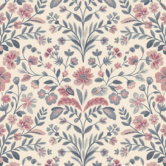 Ditsy Floral Pattern, Cottage Core Pastel Shade Flower Pattern , Surface Pattern Design