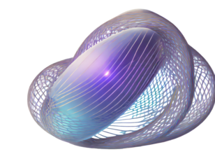 Retrofuturistic Iridescent Amorphous Wireelement Shape. Generative AI.