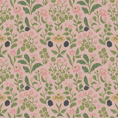 Ditsy Floral Pattern, Cottage Core Pastel Shade Flower Pattern , Surface Pattern Design