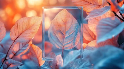 Fototapeta premium Softly lit abstract leaves in a dreamy artistic setting