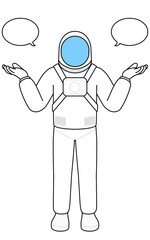 Astronaut with wipeout and comparison.