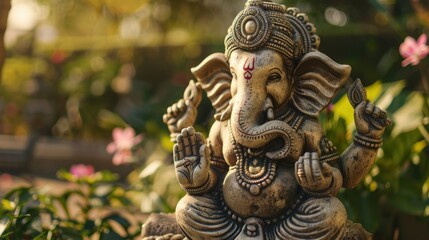 Fototapeta premium Serene Lord Ganesh in Meditative Pose