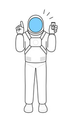 Astronaut taking security measures for his phone.