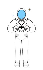 Astronaut an image of foreign exchange gains and yen appreciation