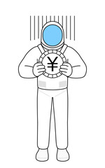 Astronaut an image of exchange loss or yen depreciation