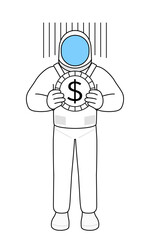 Astronaut an image of exchange loss or dollar depreciation