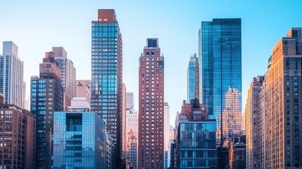 Obraz premium Urban Skyline with Modern Architecture at Dusk