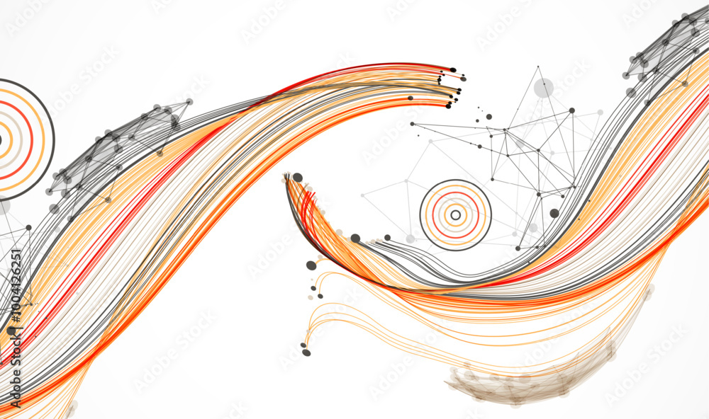 Leinwandbilder abstract colored background with many intersecting lines. hand drawn vector illustration.