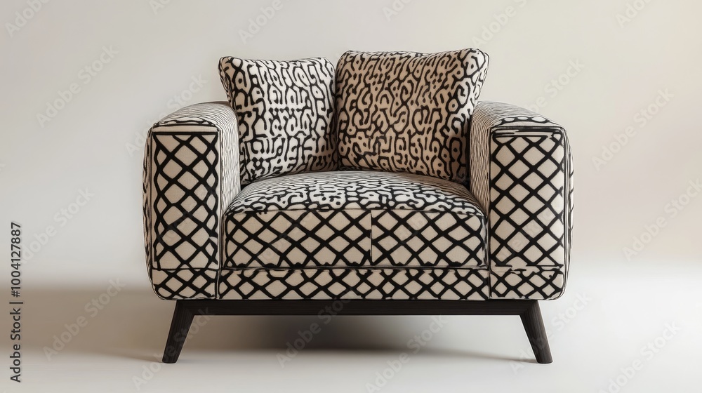 Poster stylish modern armchair with unique pattern design