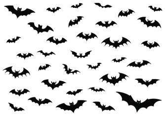Fototapeta premium Bat Icons | Spooky Halloween Bat Clipart & Vector Illustrations