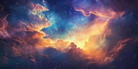 Obraz premium Amazing nebula and space background universe colorful clouds.