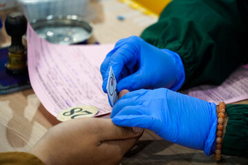 Medical Team Conducting Blood Test on a Patient. blood donation photography