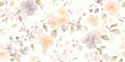 Obraz premium A floral pattern featuring soft pastel colors and delicate flowers.