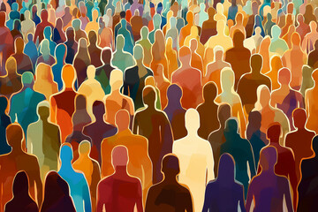 Obraz premium Silhouettes of Diverse Figures – Neural Network Generated Diversity of People