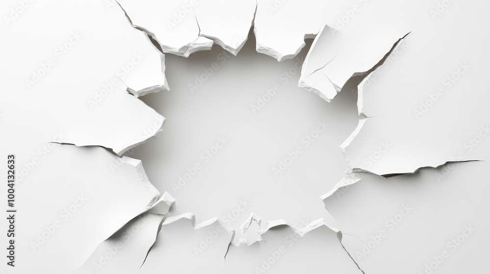 Aufkleber this modern illustration shows an exploding wall with a free area in the center for any background o