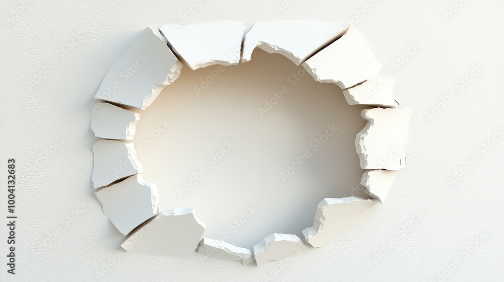 Aufkleber the exploding wall modern illustration has a free area on the center to hold any object or backgroun
