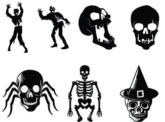 Skeleton Icons | Halloween Skeleton Clipart & Scary Vector Designs