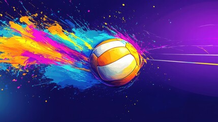Modern Abstract Volleyball Wallpaper Design