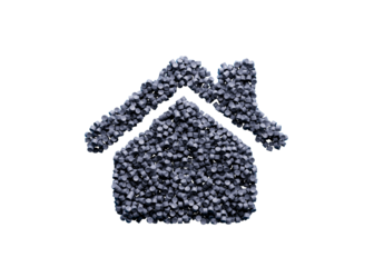 3d Minimal Home Icon Symbol Made Of Grey Plastic Polymers On Blue Background 3d Illustration