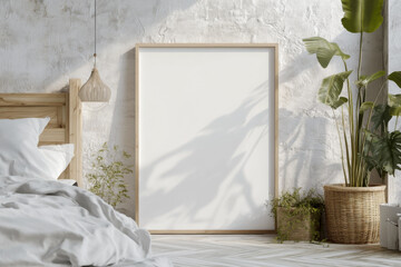 Frame Mockup - White Background, Bohemian Style Interior