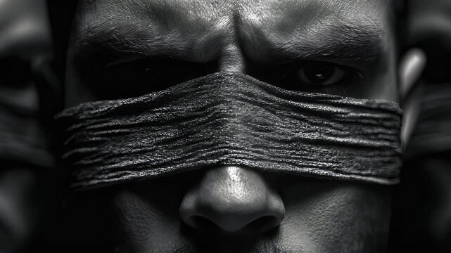 The Blindfolded Justice: Masked judges, hidden evidence, biased verdicts.