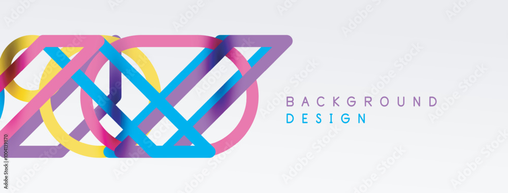 Aufkleber Abstract background - colorful circle lines technology or business digital template