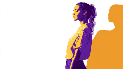 Modern Fashion Portrait in Purple and Orange Tones