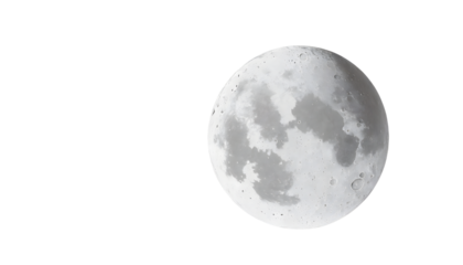 round moon Splash on a white isolated background. Generative AI.
