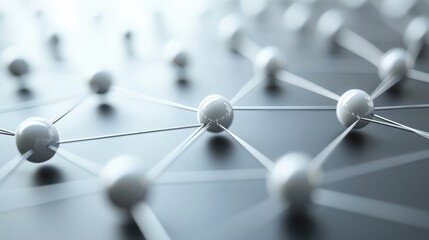 Network of interconnected nodes on a dark surface