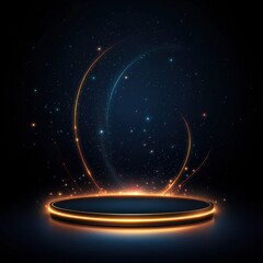 Glowing Stage with Abstract Lights and Stardust.