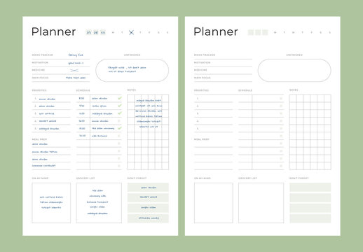 Minimal Planner Layout