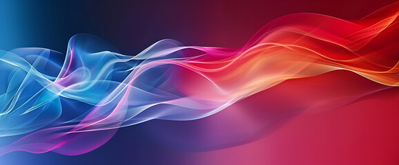 Naklejka premium Vibrant neon lines in electric blue and pink crossing over a deep black background, forming a dynamic and futuristic abstract design