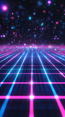 Obraz premium Neon light world with futuristic tech feel