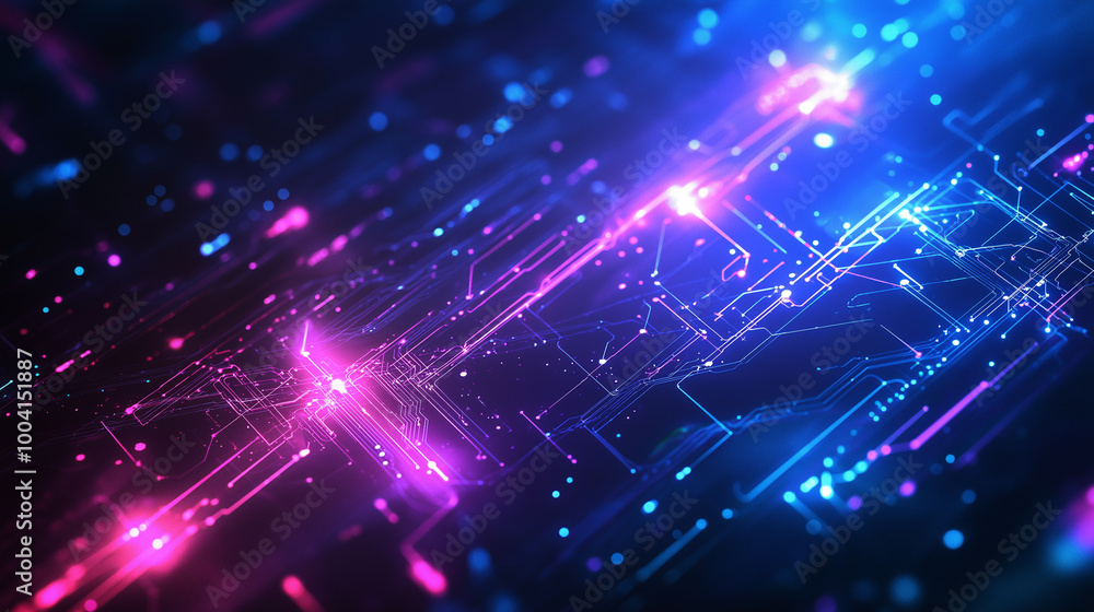 Poster a beauty futuristic abstract background in a high-tech style. shining lines and patterns resembling 