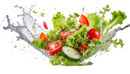 salad Splash on a white isolated background. Generative AI.