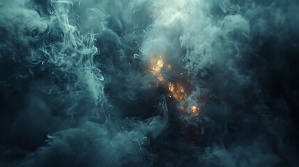Obraz premium Realistic smoke and fog overlays, designed to add atmospheric effects to images and videos. The overlays are displayed on a dark background, showcasing their ability to create depth and mystery 