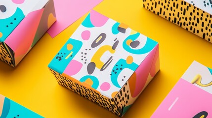Colorful Abstract Pattern Gift Boxes.