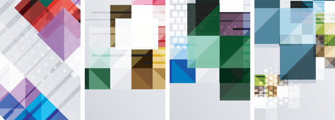 Set of colorful square posters business templates. Vector Illustration For Wallpaper, Banner, Background, Card, Book Illustration, landing page