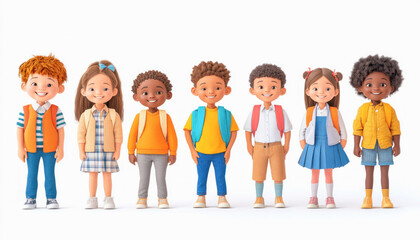Obraz premium Diverse group of elementary school students smiling together