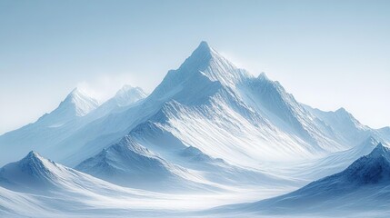 Obraz premium Elegant 4K Desktop Wallpaper with Minimalist Mountain and Serene Landscape