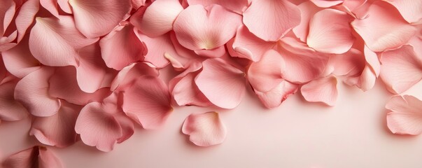 Obraz premium Pink rose petals on a light background