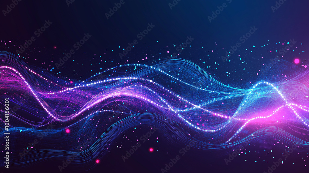 Poster a beauty futuristic abstract background in a high-tech style. shining lines and patterns resembling 