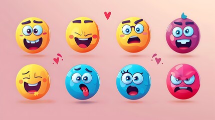 An animated GIF sticker pack featuring fun expressions and playful characters, perfect for use in social media and messaging apps. The stickers are displayed in motion, showcasing their vibrant 