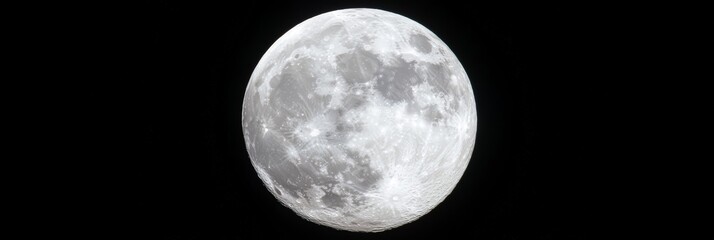 Obraz premium Close-Up of Full Moon in Black Sky