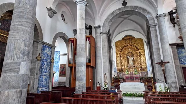 Renaissance Cathedral of St. James the Great at Beja, Portugal. Built in 1590, located in the old town square view from the Castle, Beja